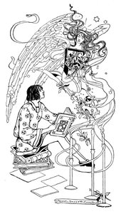 サミュエル・マッコード・クロザーズによる「クリスマスと幻滅の文学」の挿絵、1908 作： Frances Bassett Comstock